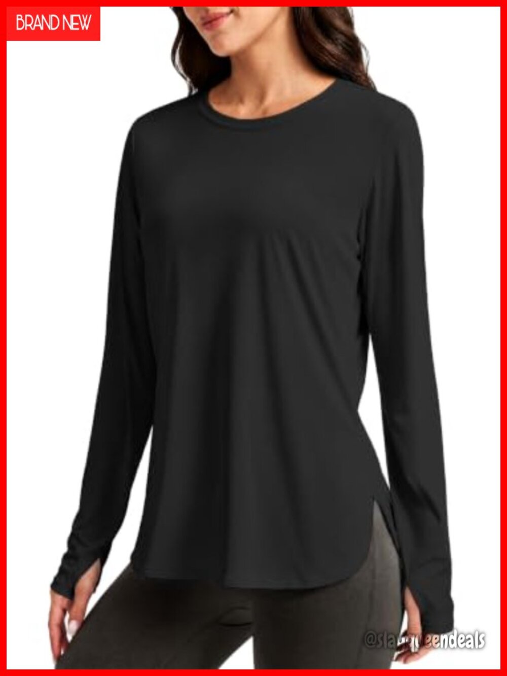 Women's Long Sleeve Workout Top UPF 50+ Sun Shirt With Thumbholes